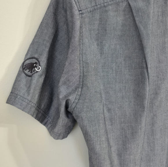 Mammut Lenni Short-Sleeved Gray Button-up Men's Shirt Size Large - Picture 5 of 10